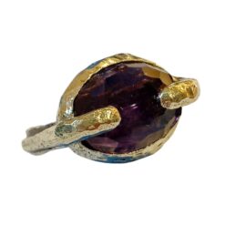 Anello MAEVA abbraccio con Ametista Argento925 e Bronzo