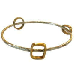 Bracciale MAEVA Collection rigido geometrie in Argento925 e Bronzo