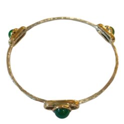 Bracciale MAEVA Collection rigido in Argento925 Bronzo e Agata Verde