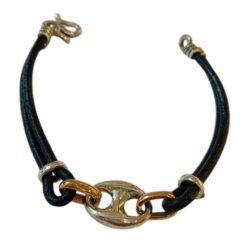 Bracciale Uomo MAEVA  Maglia Marina Argento925 Bronzo e cuoio