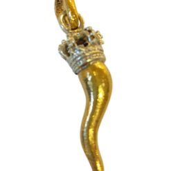 Ciondolo Corno Corona Argento925 e Bronzo
