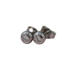 Orecchini Oro Bianco e Diamanti 0,02 mod. cipollina