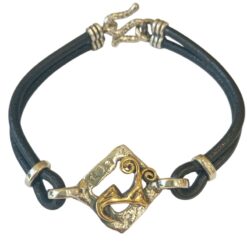 Bracciale uomo MAEVA serie Napoli Argento925 e Bronzo con cuoio