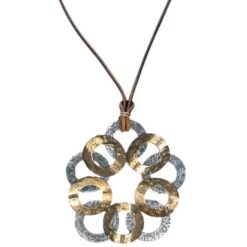 Collana cerchi snodati Argento e Bronzo Lav.Artigianale
