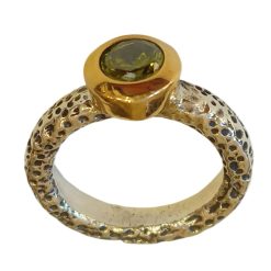 Anello MAEVA con Verde Tormalina Argento925 e Bronzo