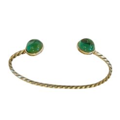 Bracciale MAEVA Collection rigido intreccio in Argento925 e Agata Verde