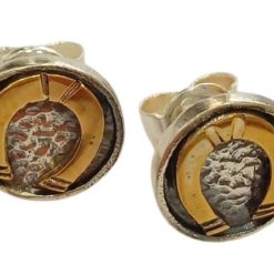 Orecchini MAEVA Argento925 e Bronzo serie Fortuna bottoncino a lobo
