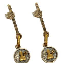 Orecchini MAEVA Argento925 e Bronzo serie Fortuna pendente